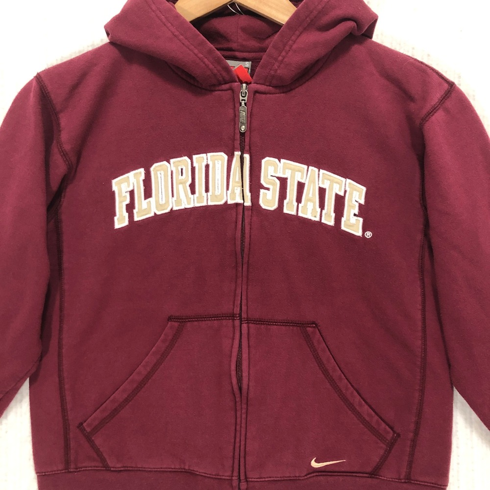 Nike Florida State Seminoles Zip Up Hoodie Maroon Kids Youth Size S